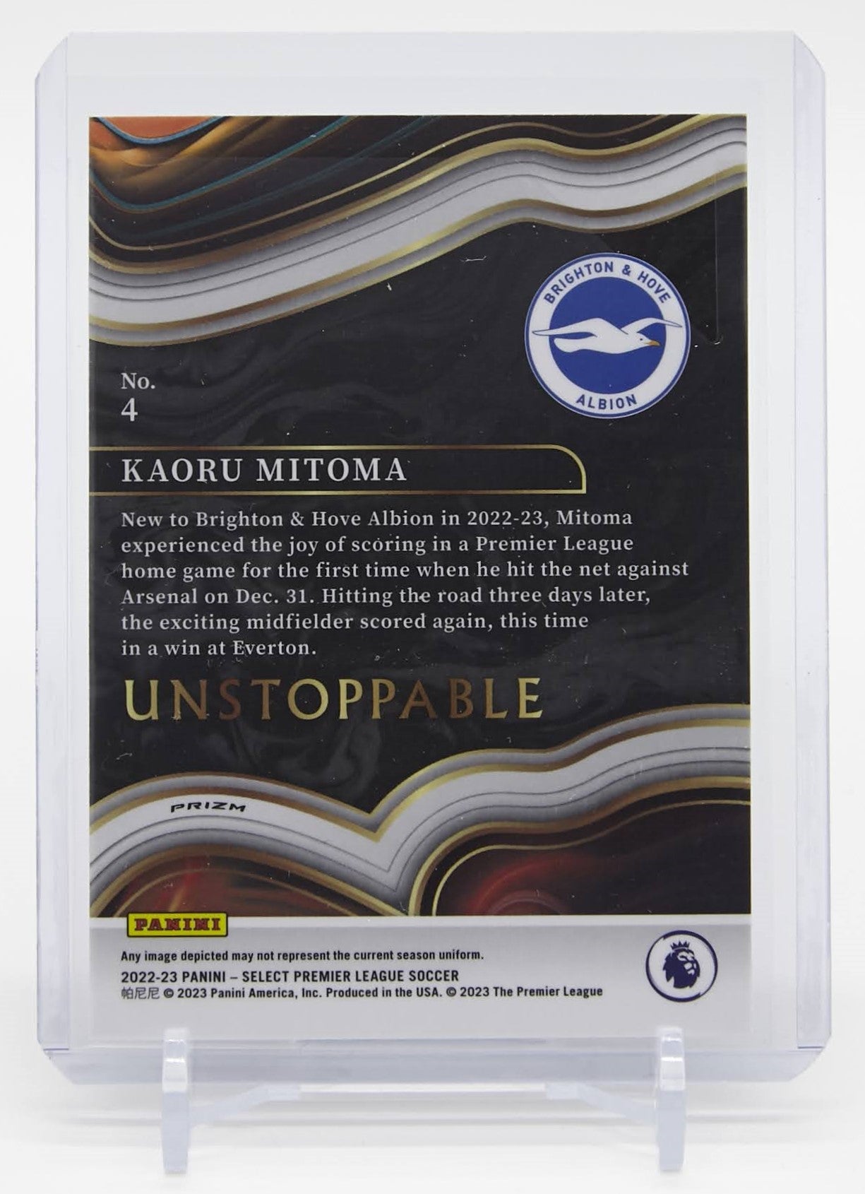 三苫 薫 UNSTOPPABLEインサート ルーキーカード 2022-23 Panini Select Premier League UNSTOPPABLE Silver Prizm Kaoru Mitoma RC
