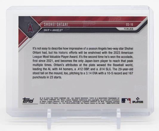 大谷翔平 2023 MLB Topps Now カード #OS-16 Shohei Ohtani Unanimous AL MVP Award Winner