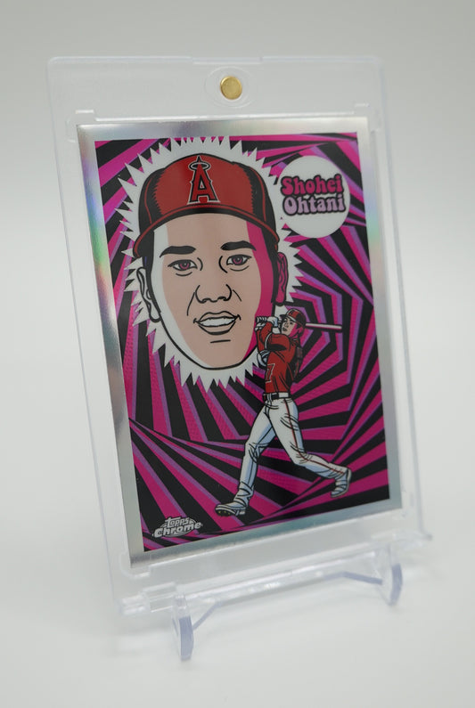 大谷翔平 レアインサート Case Hit 級 人気アートカード 2023 Topps Chrome Ultra Violet All-Stars Insert by Mitch O'Connell Artwork #UV-1 Shohei Ohtani