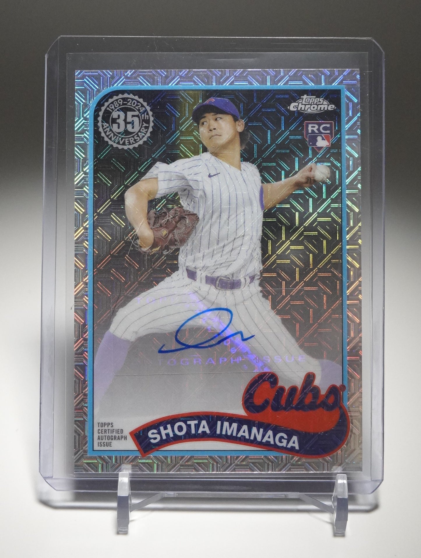 今永昇太 直筆サイン&ルーキーカード Mojoリフラクター SSP 2024 Topps Series2 Mojo Refractor 1989 Topps Chrome Silver Packs #2T89C-47 Shota Imanaga AUTO RC