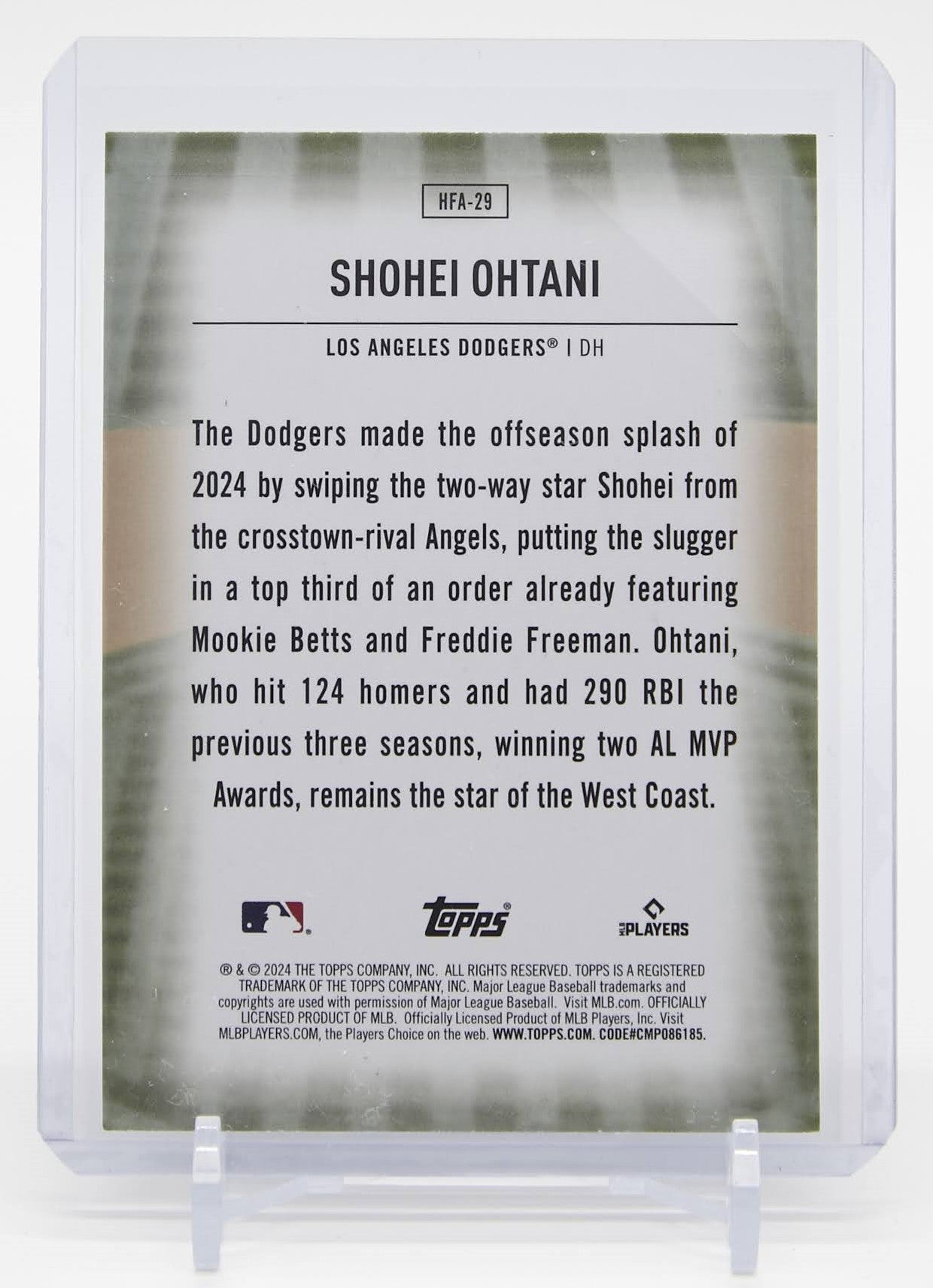 大谷翔平 インサートカード 2024 Topps Chrome Update Home Field Advantage Chrome SP #HFA-29 Shohei Ohtani