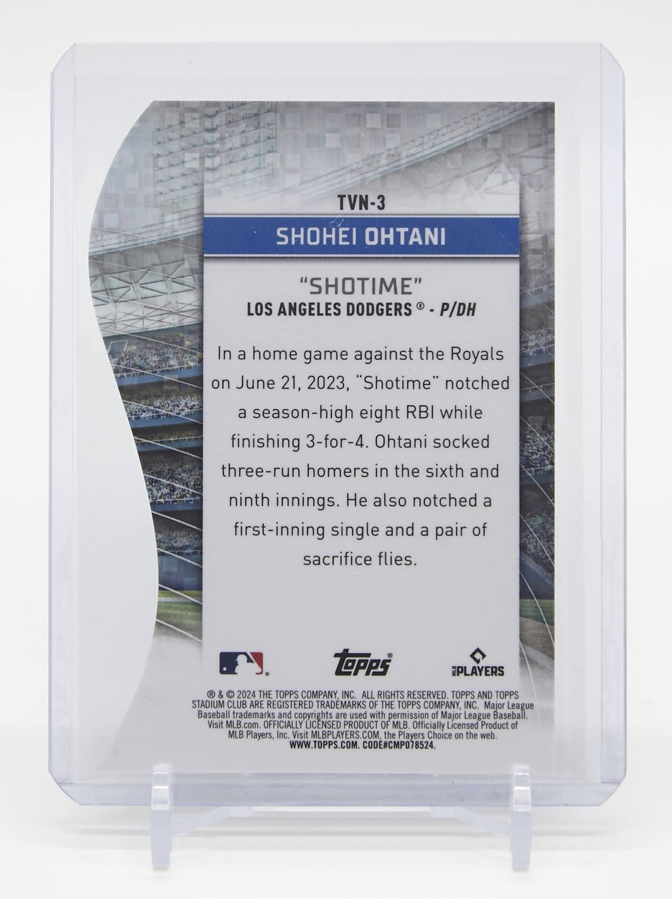 大谷翔平「Triumvirates Nickname」インサート「SHO TIME」3枚セット2024 Topps Stadium Club Triumvirates Nickname #TVN-1,#TVN-2,#TVN-3 Shohei Ohtani