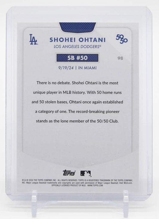 大谷翔平 50/50カード 50盗塁 2024 Topps 50/50 Shohei Ohtani Stolen Base #50 #98