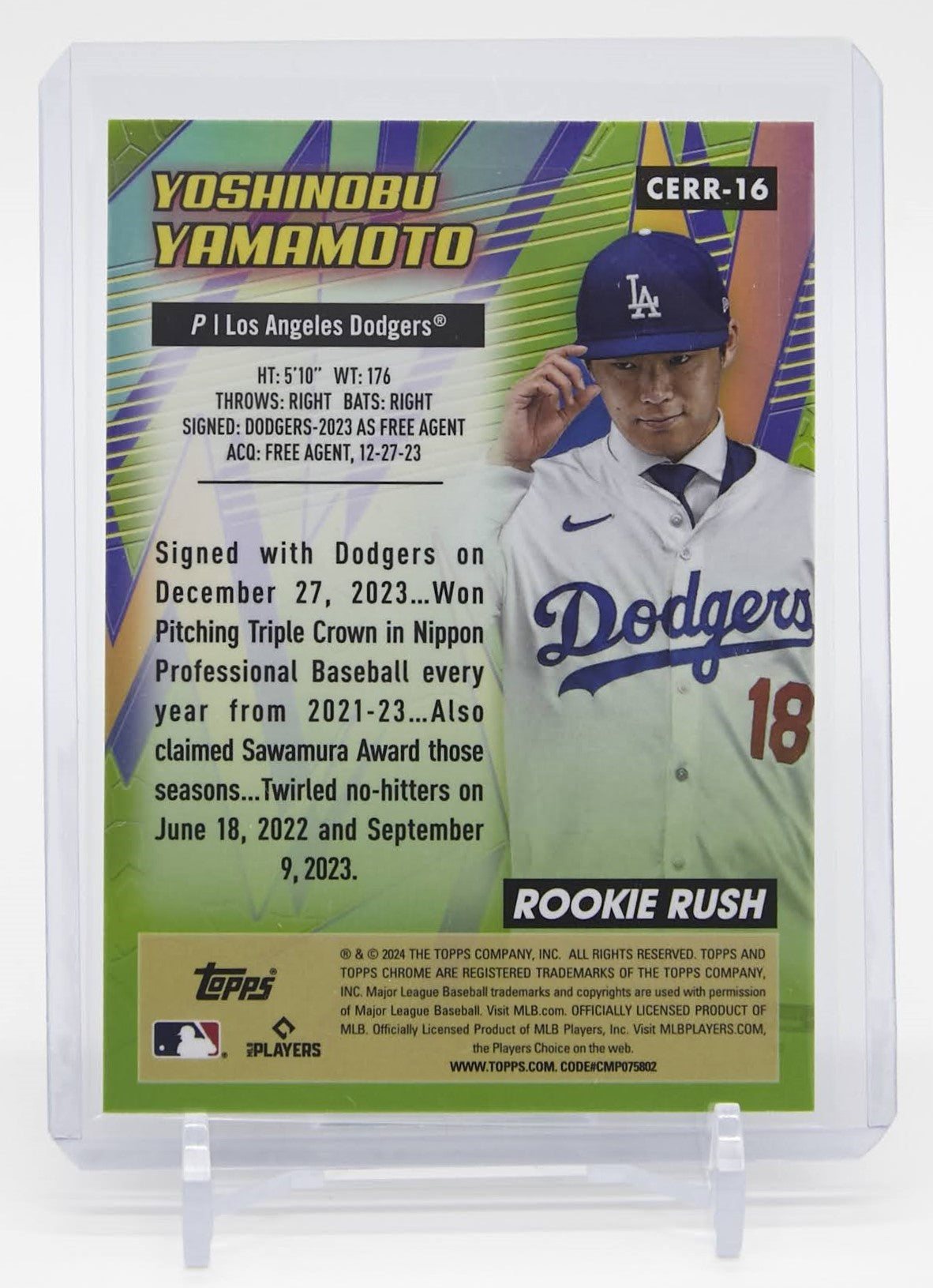山本由伸 ルーキーカード 2024 Topps Chrome All Etch Rookie Rush #CERR-16 Yoshinobu Yamamoto RC