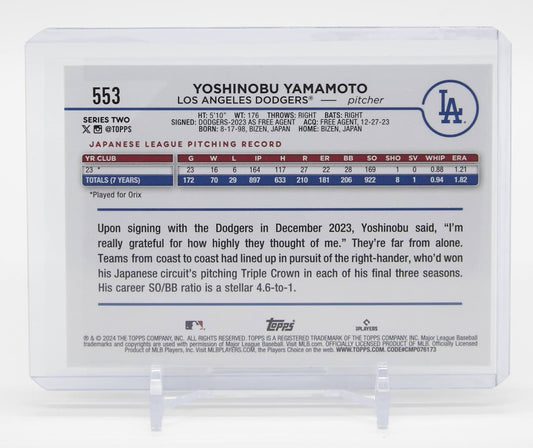 山本由伸 ルーキーカード Aquaパラレル 2024 Topps Series2 Fanatics Exclusive Value Box Aqua #553 Yoshinobu Yamamoto RC