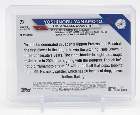 山本由伸 ルーキーカード 2024 Topps Flagship Collection #22 Yoshinobu Yamamoto RC