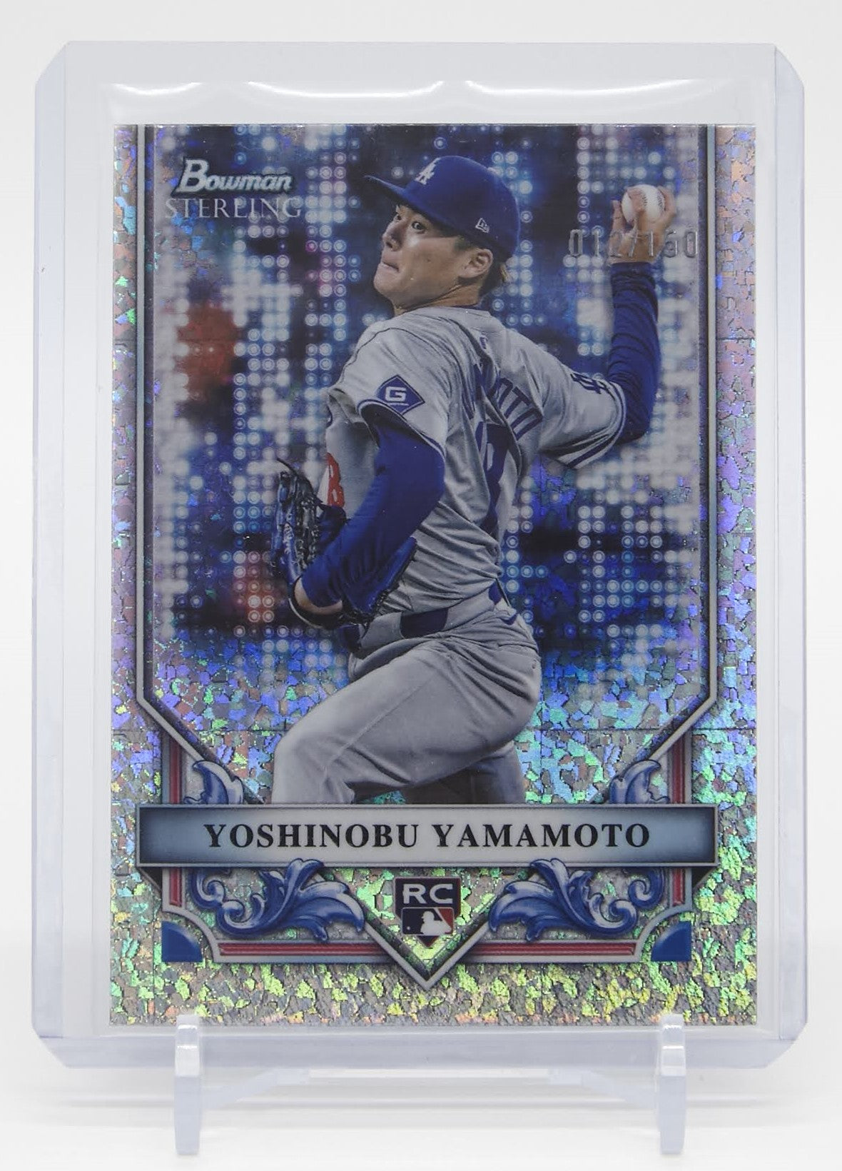山本由伸 150枚限定 ルーキーカード ミニ・ダイヤモンド・リフラクター 2024 Bowman Sterling Rookies Mini-Diamond Refractor #BSR-40 Yoshinobu Yamamoto RC #'d/150