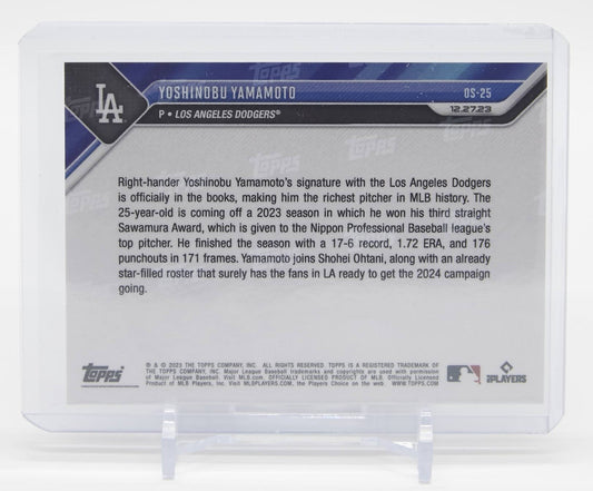 山本由伸 ファーストカード 2023 Topps Now Yoshinobu Yamamoto RC #OS-25