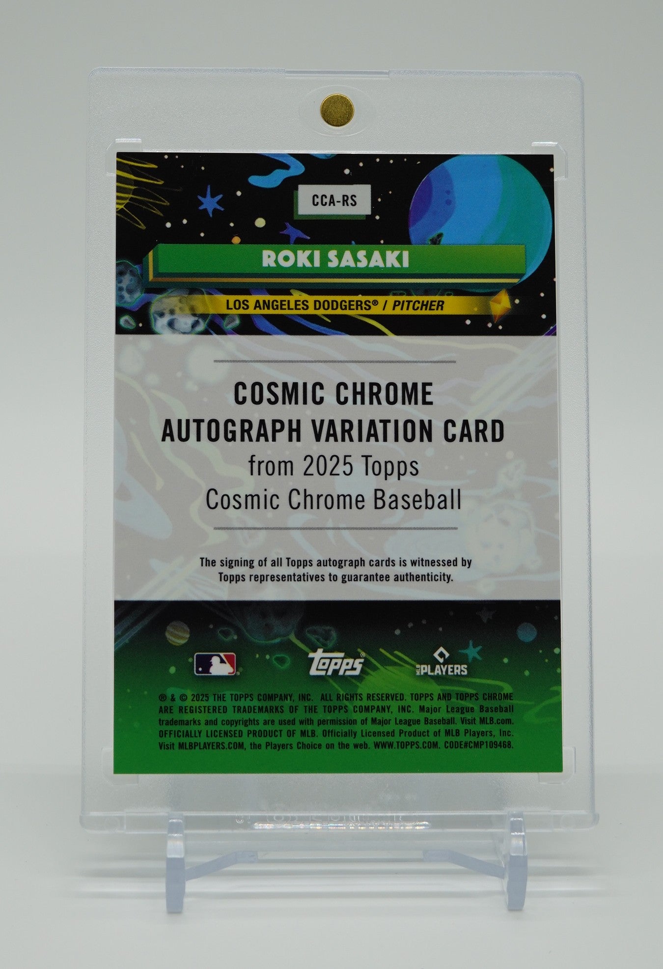 佐々木朗希 On-Card Auto ルーキーオートカード 2025 Topps Cosmic Chrome Cosmic Chrome Autograph Variation Card #CCA-RS Roki Sasaki RC AUTO
