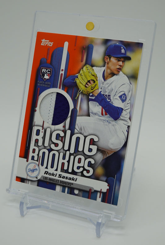 佐々木朗希 25枚限定 オレンジパラレル パッチカード/ルーキーカード 2025 Topps Baseball Update Series Rising Rookies Relic Patch Card Orange Parallel #RRR-RS Roki Sasaki RC #'d /25