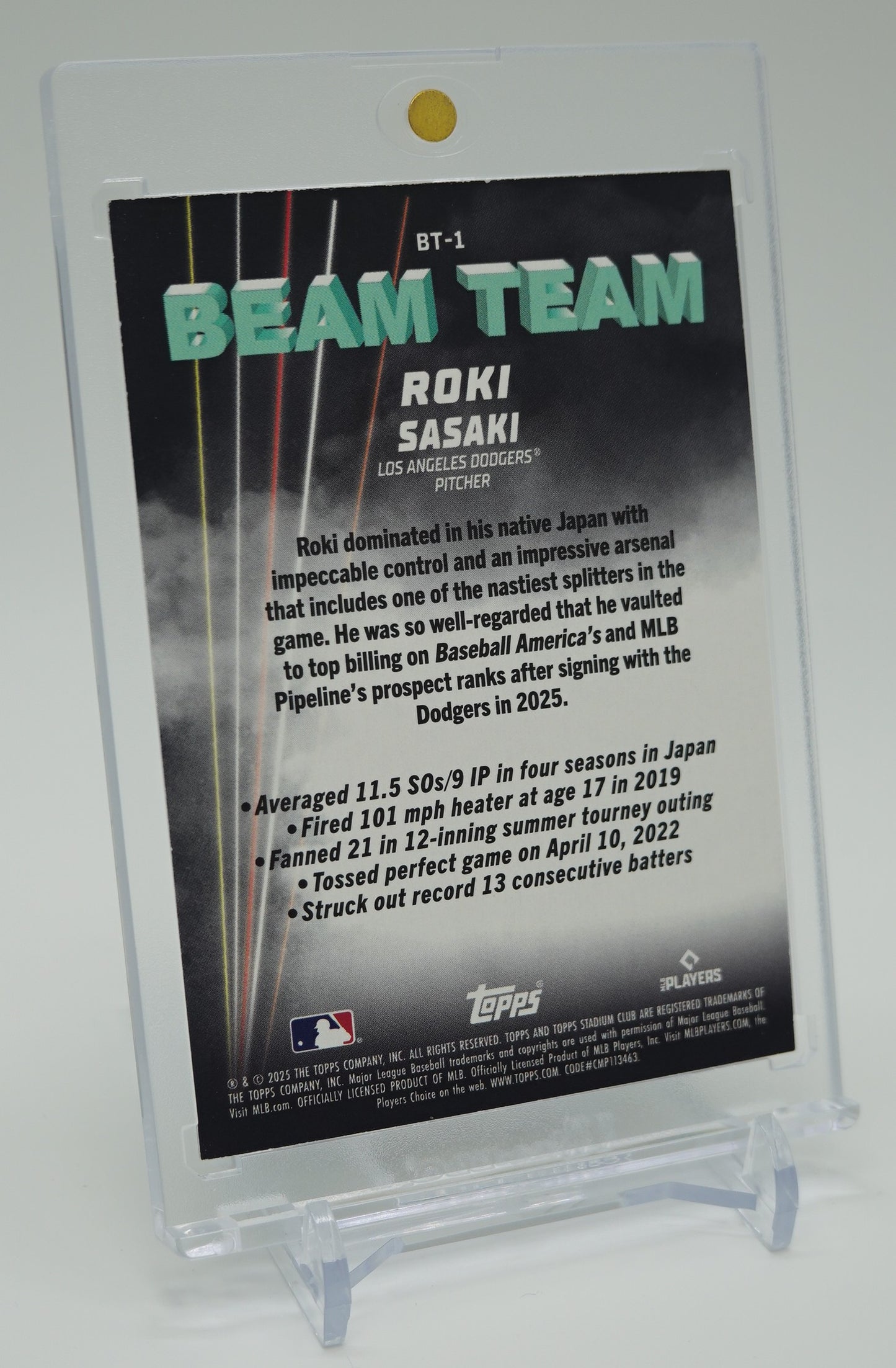 佐々木朗希 ルーキーカード Case Hit インサート 2026 Topps Stadium Club Beam Team #BT-1 Roki Sasaki RC