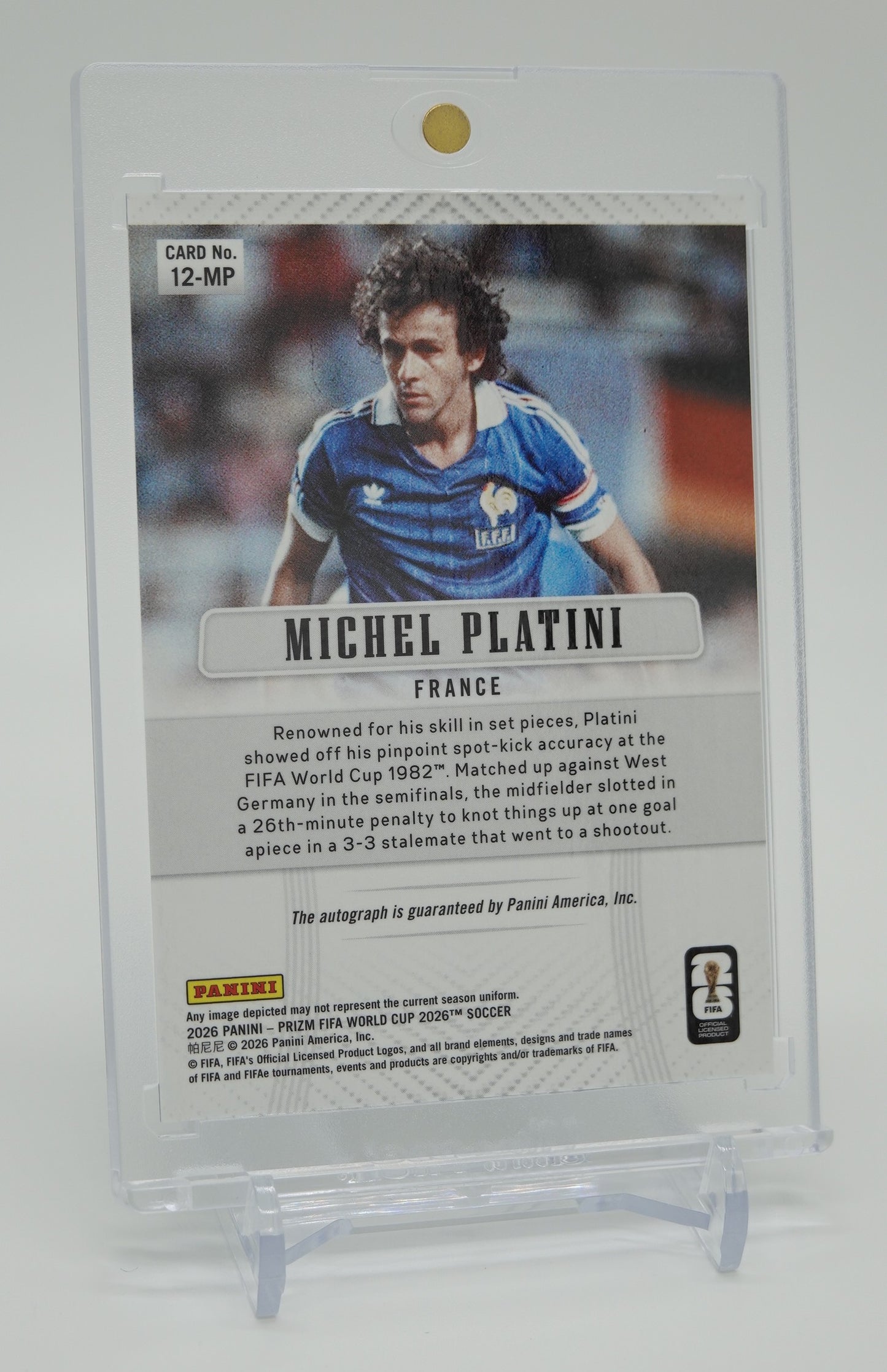 フランス代表 ミシェル・プラティニ 直筆サインカード 2026 Panini Prizm FIFA World Cup #12-MP Michel Platini AUTO