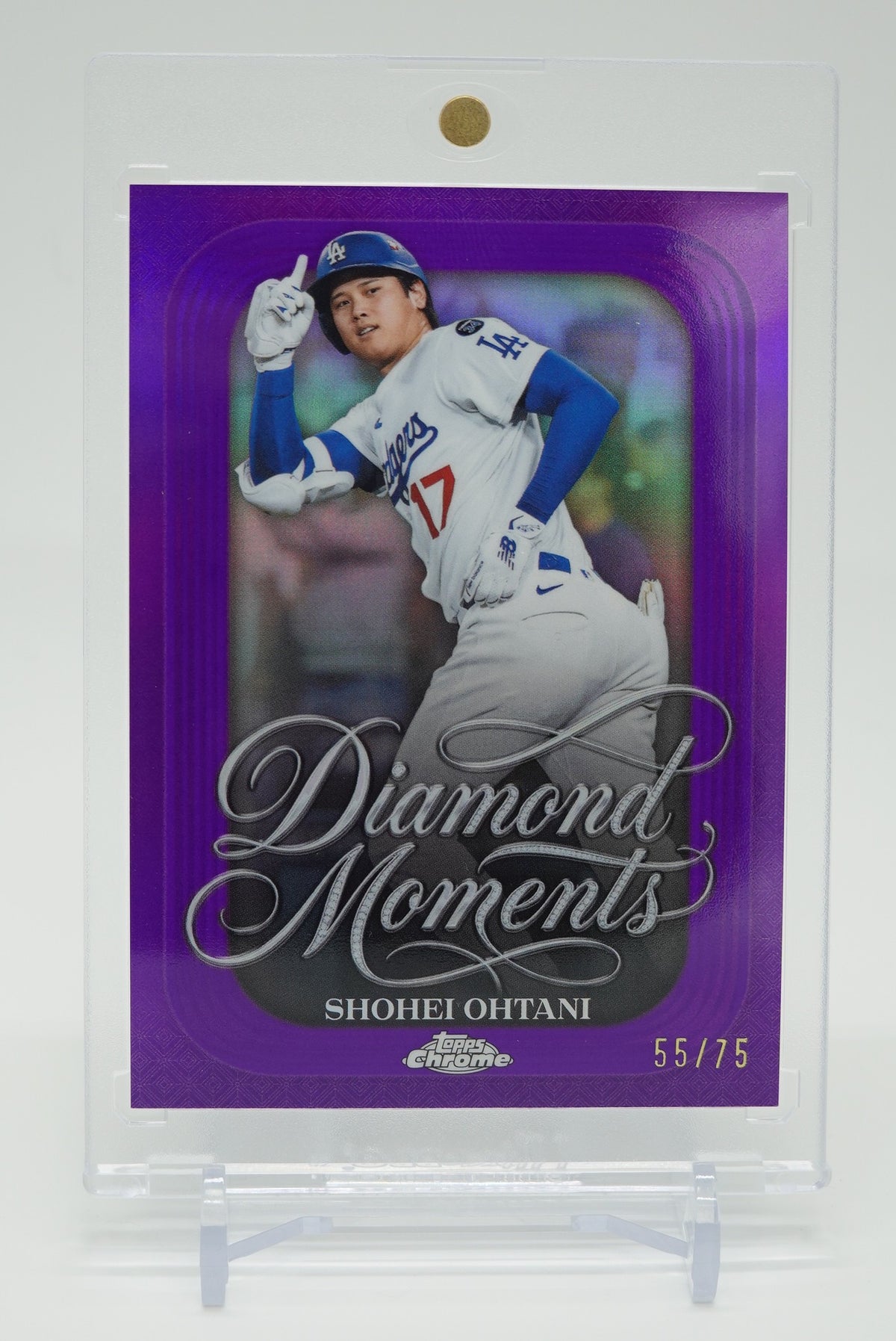 大谷翔平 世界75枚限定 Purple Refractor【伝説の二刀流・3本塁打&10奪三振】2026 Topps Chrome Diamond Moments Insert Purple Parallel #DM-50 Shohei Ohtani #'d /75