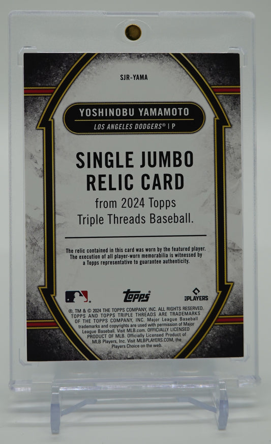 山本由伸 36枚限定 ジャンボレリックカード 2024 Topps Triple Threads Single Jumbo Relics Yoshinobu Yamamoto #SJR-YAMA #'d/36 RC