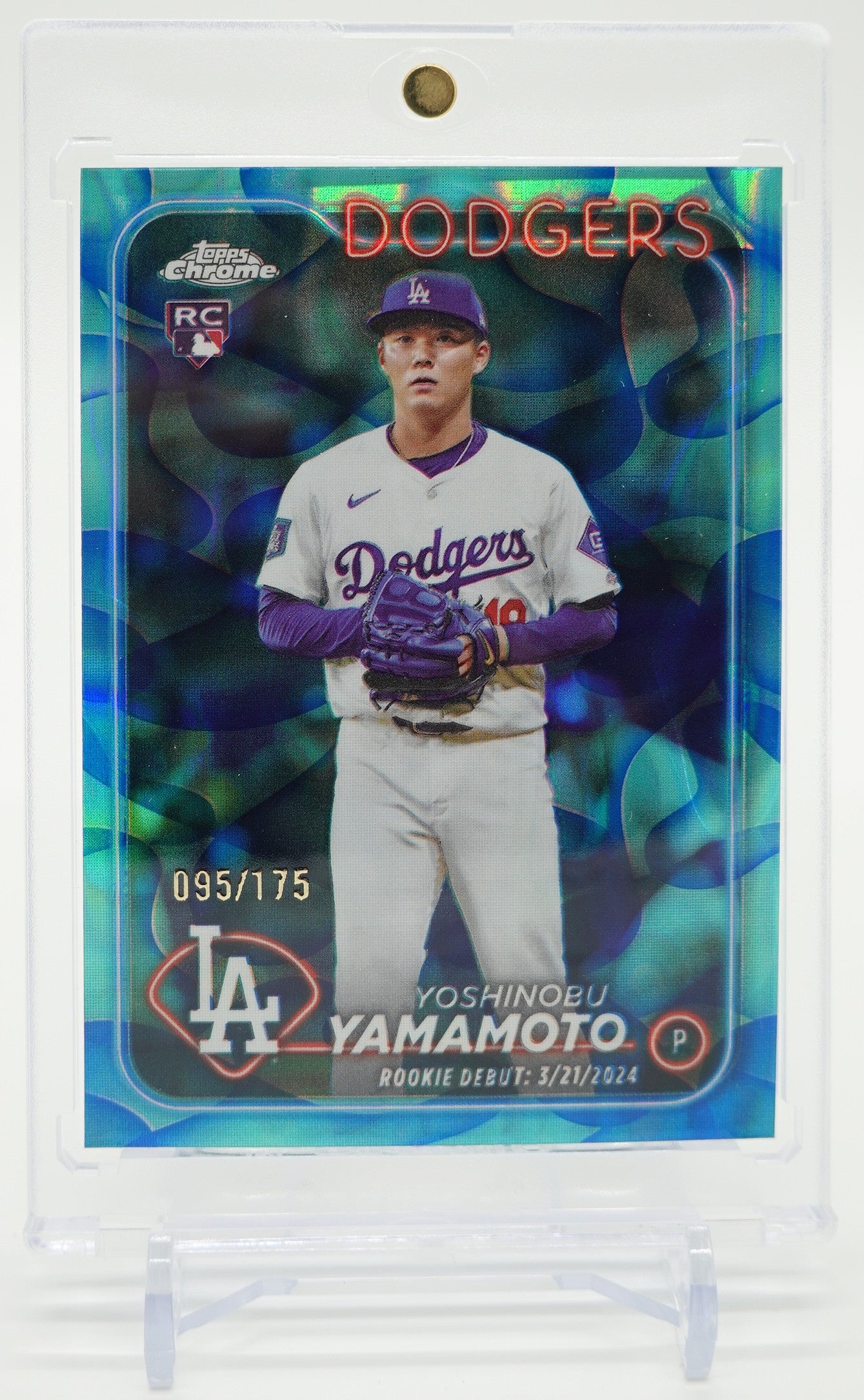 山本由伸 ルーキーカード 175枚限定アクア・ブルー・ラバランプ・リフラクター 2024 Topps Chrome Update Aqua/Blue Lava Lamp Refractor #USC108 Yoshinobu Yamamoto RC #'d/175
