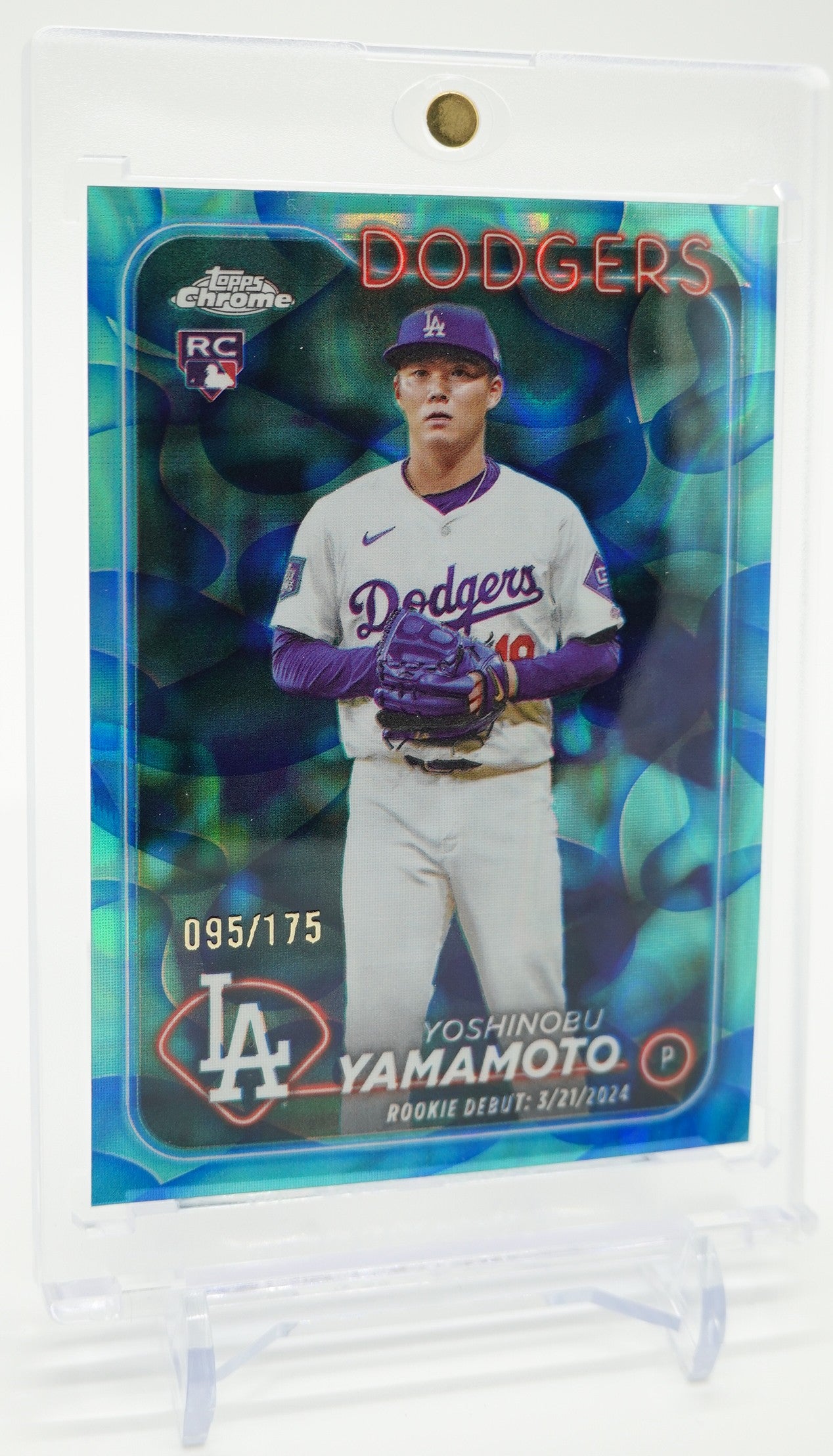山本由伸 ルーキーカード 175枚限定アクア・ブルー・ラバランプ・リフラクター 2024 Topps Chrome Update Aqua/Blue Lava Lamp Refractor #USC108 Yoshinobu Yamamoto RC #'d/175