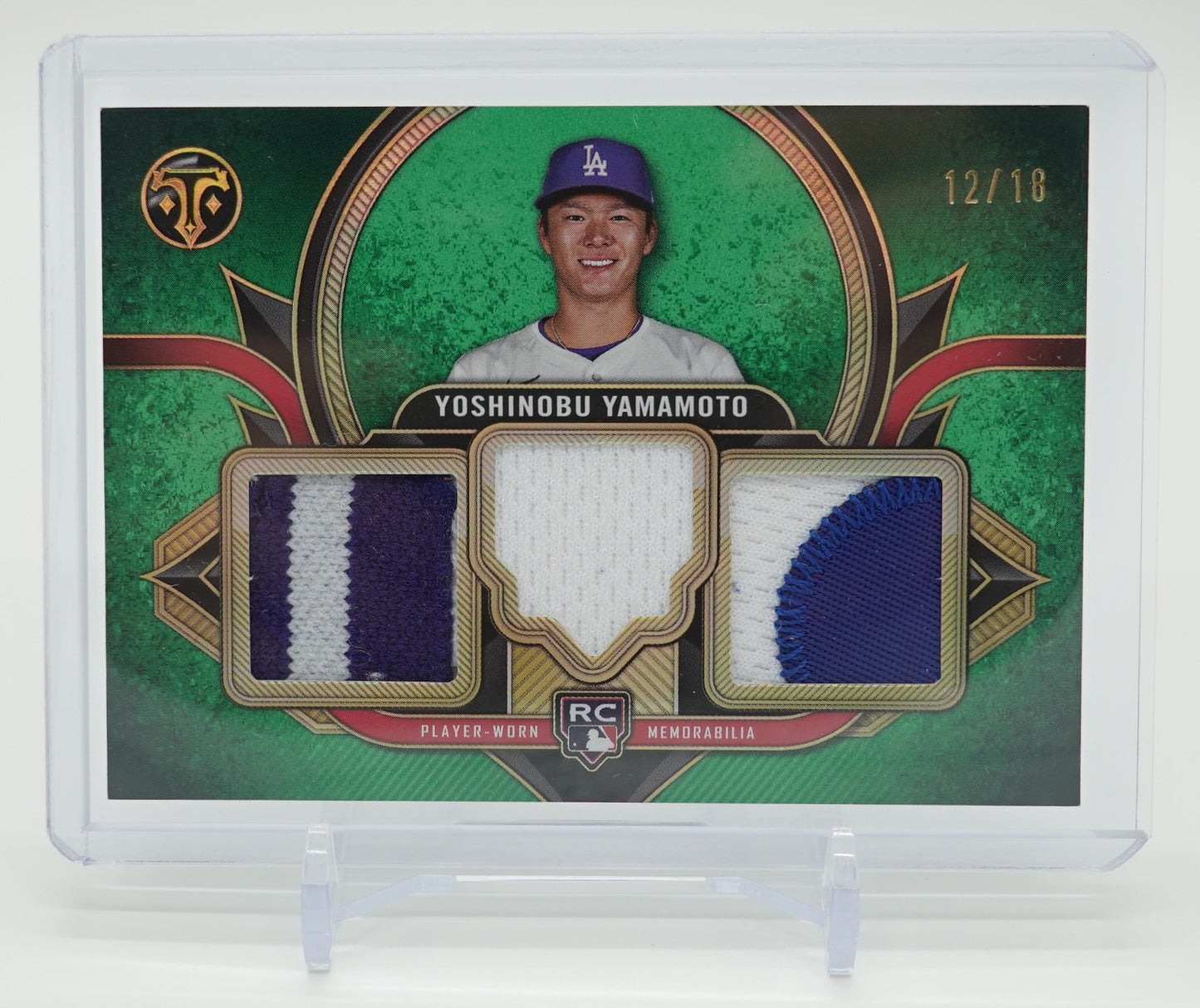 山本由伸 18枚限定 パッチ&ジャージカード 2024 Topps Triple Threads Rookie Team Relics Yoshinobu Yamamoto #RTR-YY #'d /18 RC