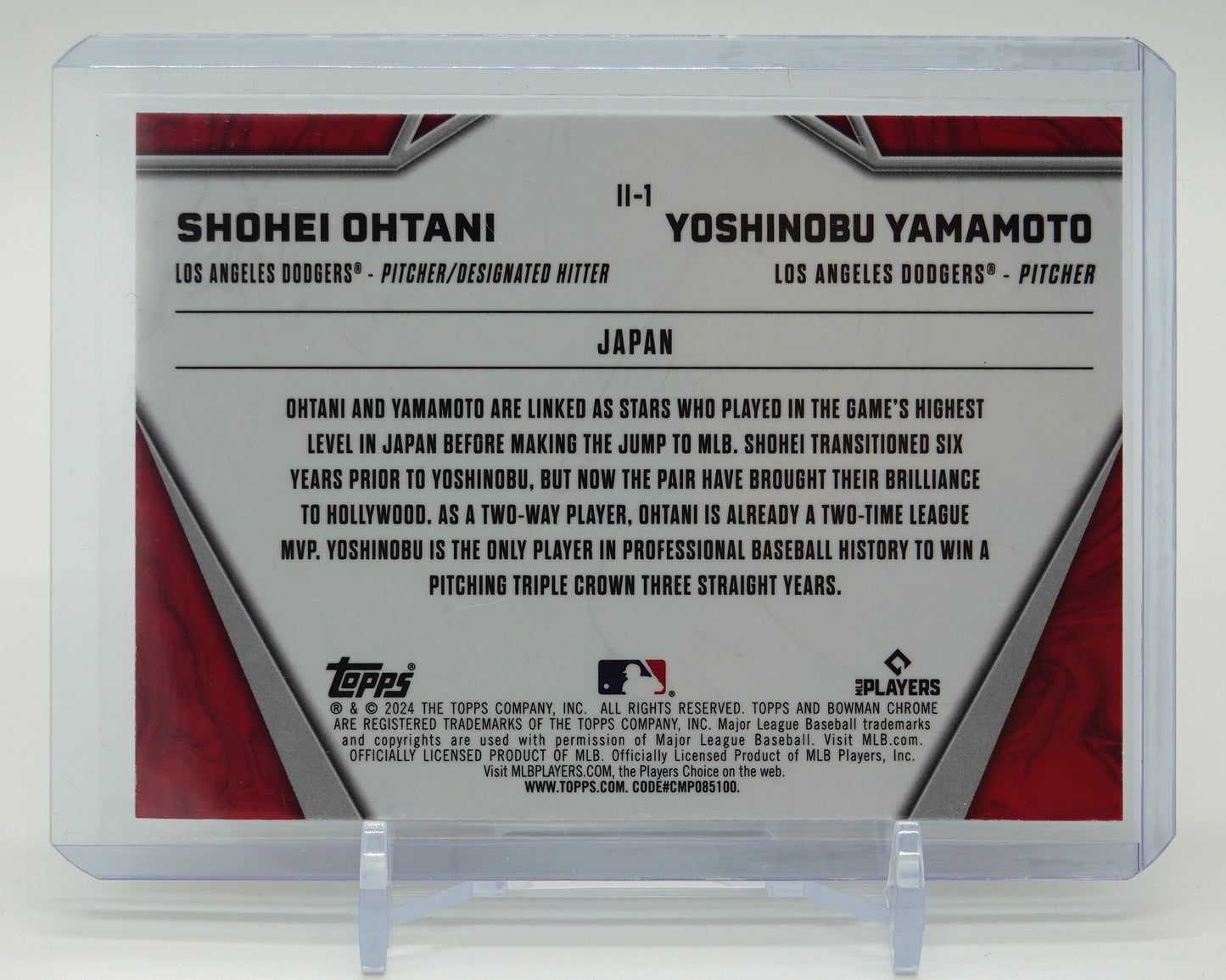 大谷翔平 / 山本由伸 インサート International Impact 2024 Bowman Chrome International Impact #II-1 Shohei Ohtani / Yoshinobu Yamamoto