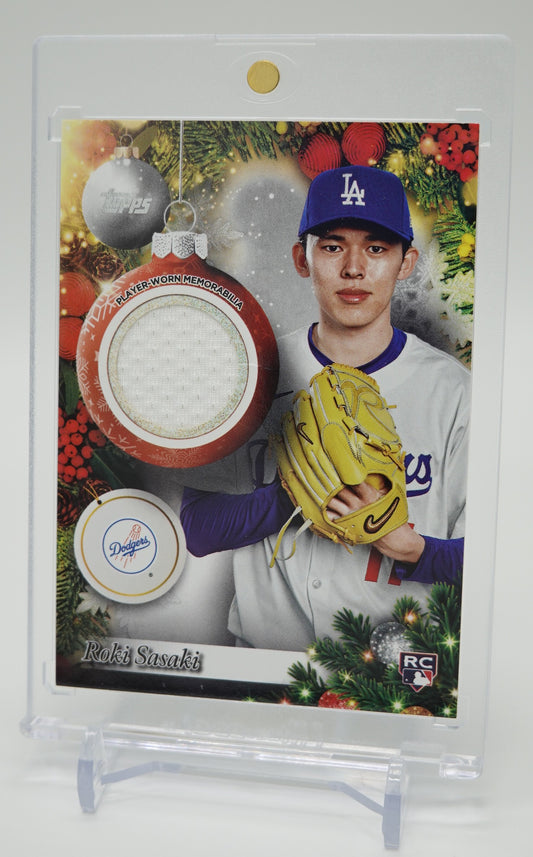 佐々木朗希 レリック(ジャージ)・ルーキーカード 2025 Topps Topps Holiday Mega Baseball Player Relic Card #PR-RS Roki Sasaki RC
