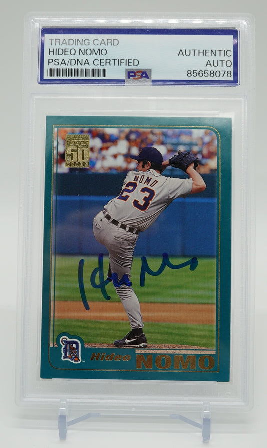 野茂英雄 直筆サイン入りカード PSA/DNA社サイン鑑定証明済 2000 Topps Baseball #201 Hideo Nomo Authentic Auto by PSA/DNA Certified