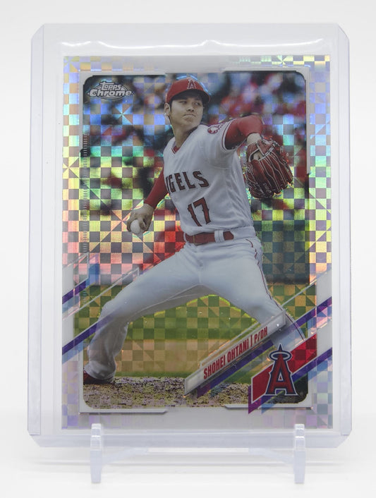 大谷翔平 Xfractorパラレルカード 2021 Topps Chrome Baseball Mega Box X-fractor #159 Shohei Ohtani