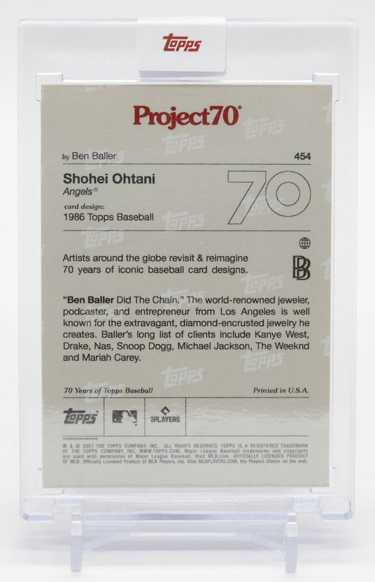 大谷翔平 2021 Topps Project 70 Card 1986 Topps Art by Ben Baller #454 / PR: 7,102