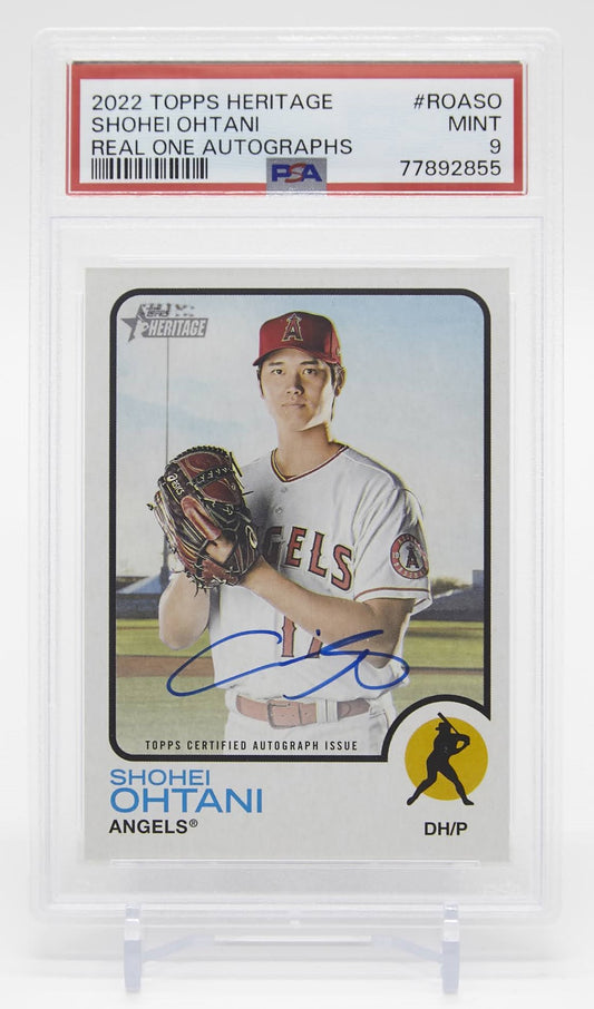 大谷翔平 直書きサインカード【PSA グレーディング済 9 MINT】 2022 Topps Heritage Real One Auto #ROA-SO On-Card AUTO