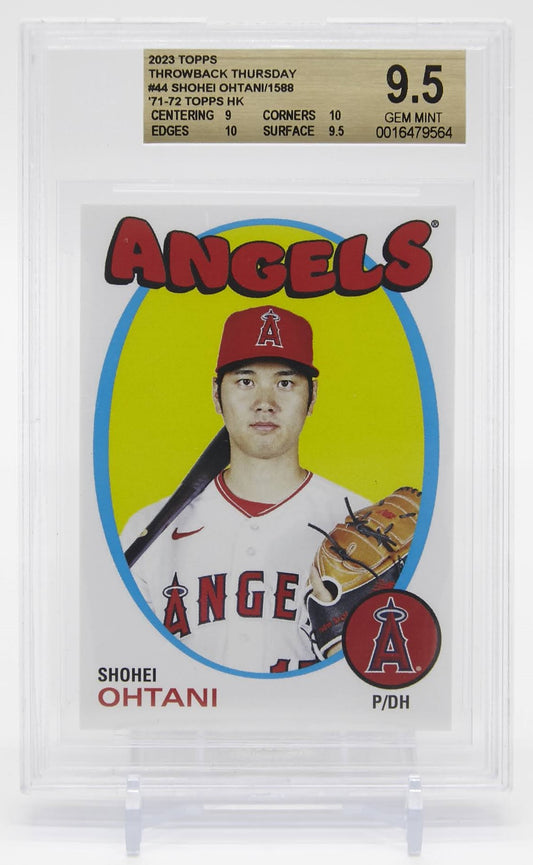 大谷翔平 1,588枚限定カード【BGS グレーディング済 9.5 GEM MINT】1971-72 Topps Hockeyデザイン復刻版 2023 Topps Throwback Thursday #44