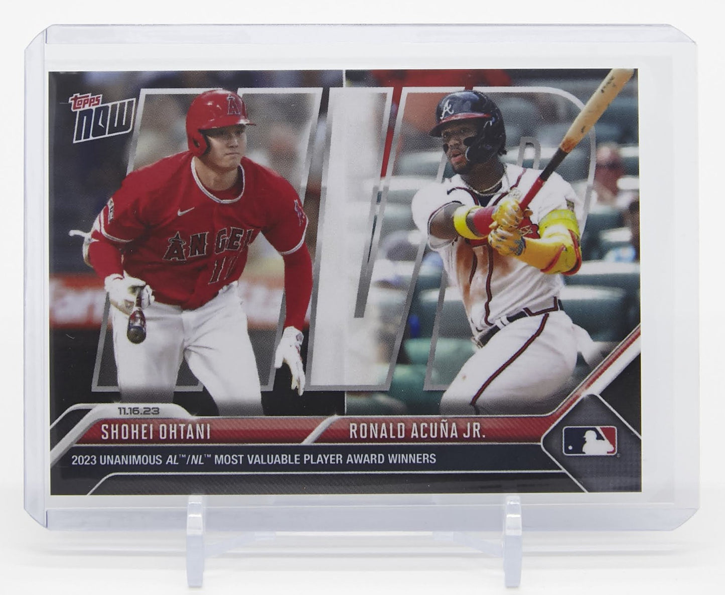 大谷翔平 アクーニャ・Jr. 2023 MLB Topps Now カード #OS-16 2023 Unanimous AL / NL MVP Award Winners