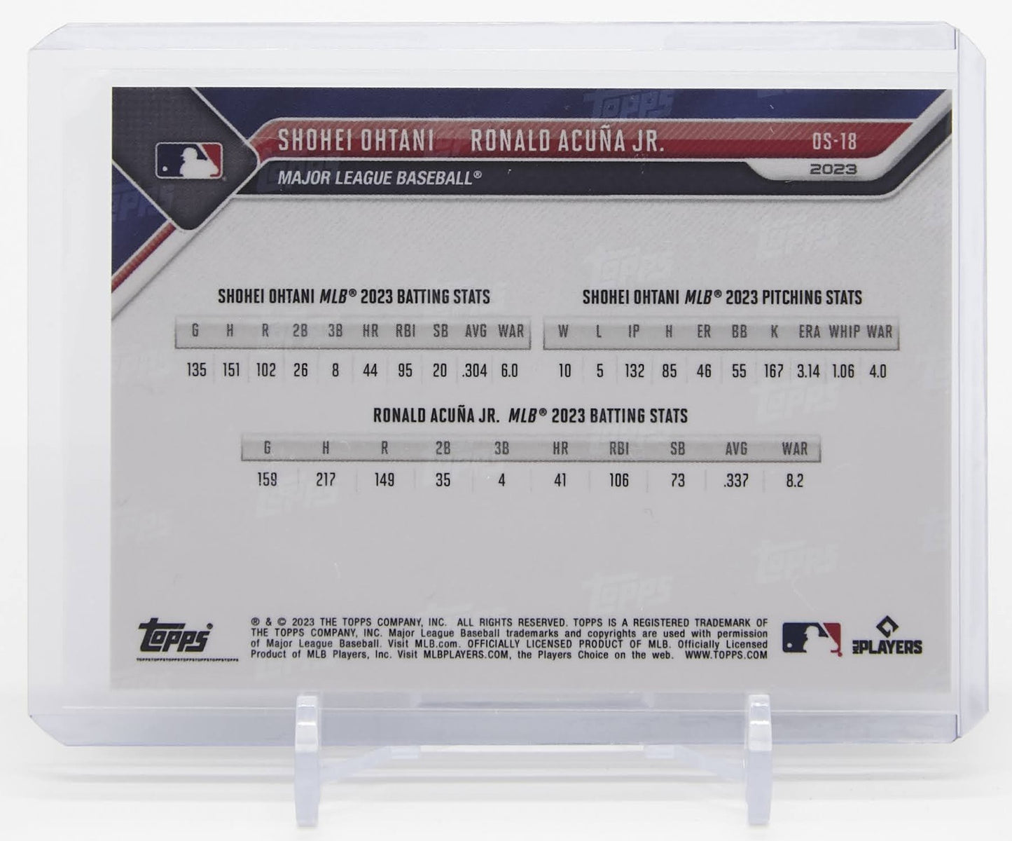 大谷翔平 アクーニャ・Jr. 2023 MLB Topps Now カード #OS-16 2023 Unanimous AL / NL MVP Award Winners