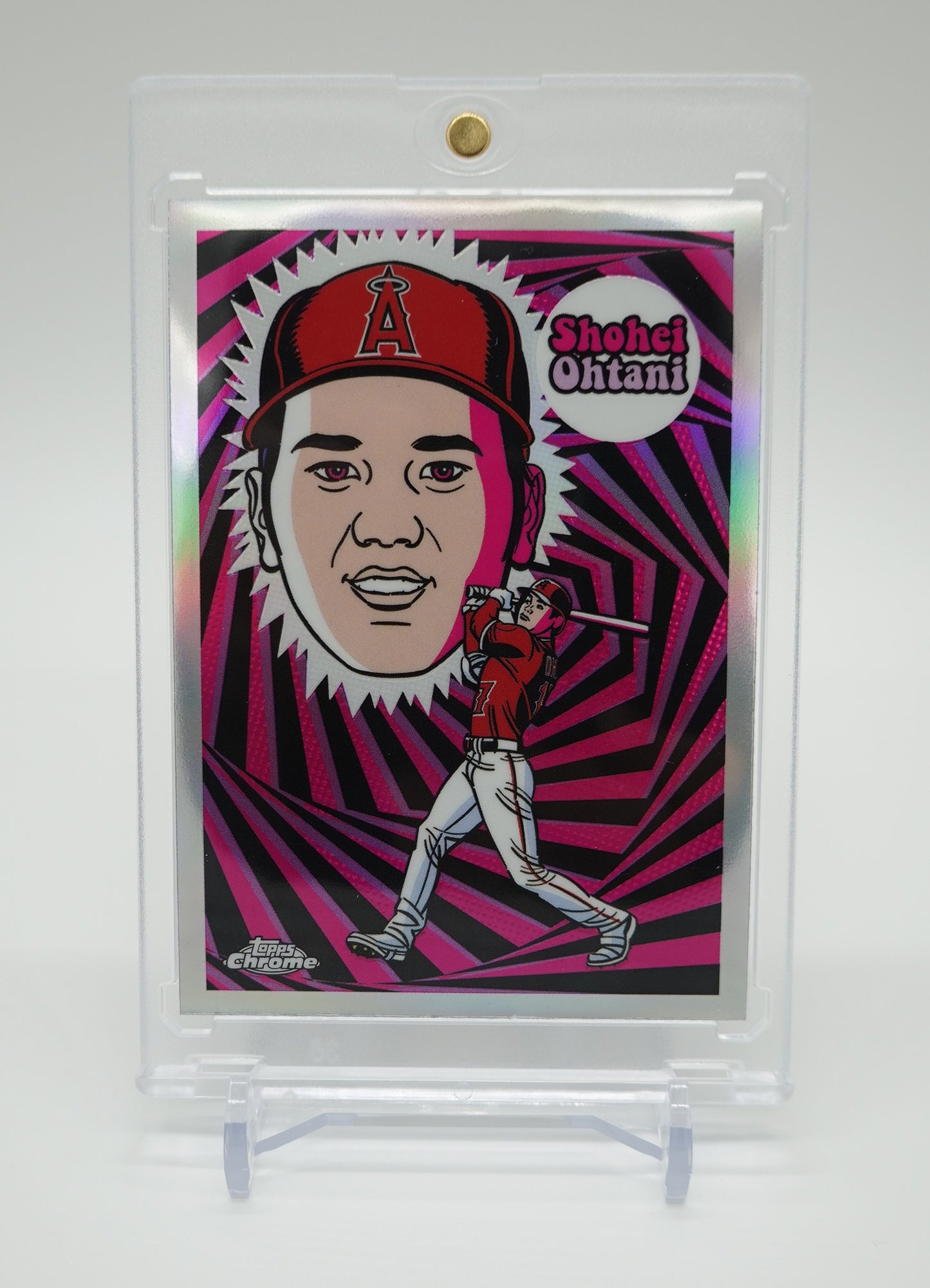 大谷翔平 レアインサート Case Hit 級 人気アートカード 2023 Topps Chrome Ultra Violet All-Stars Insert by Mitch O'Connell Artwork #UV-1 Shohei Ohtani