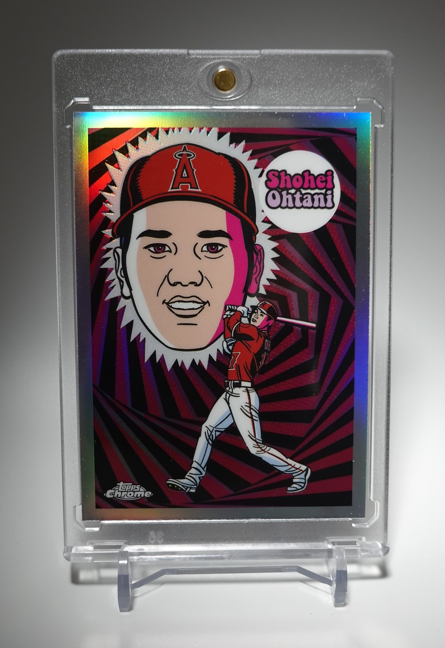 大谷翔平 レアインサート Case Hit 級 人気アートカード 2023 Topps Chrome Ultra Violet All-Stars Insert by Mitch O'Connell Artwork #UV-1 Shohei Ohtani