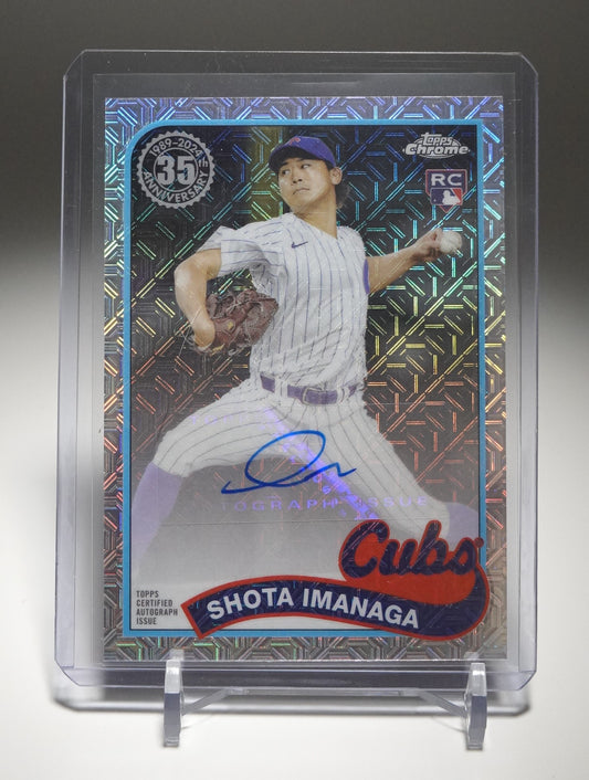 今永昇太 直筆サイン＆ルーキーカード Mojoリフラクター SSP 2024 Topps Series2 Mojo Refractor 1989 Topps Chrome Silver Packs #2T89C-47 Shota Imanaga AUTO RC