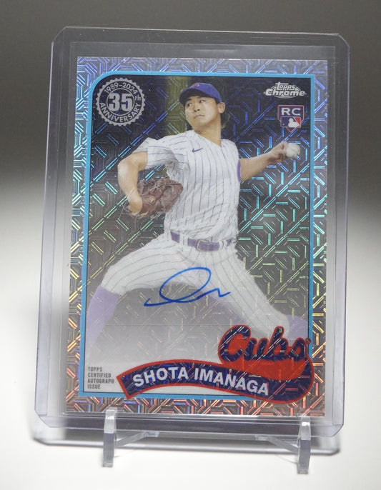 今永昇太 直筆サイン＆ルーキーカード Mojoリフラクター SSP 2024 Topps Series2 Mojo Refractor 1989 Topps Chrome Silver Packs #2T89C-47 Shota Imanaga AUTO RC