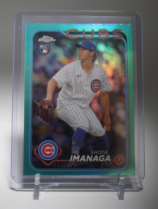 今永昇太 ルーキーカード 199枚限定Aqua リフラクター 2024 Topps Chrome Aqua Refractor #121 Shota Imanaga RC #'d/199