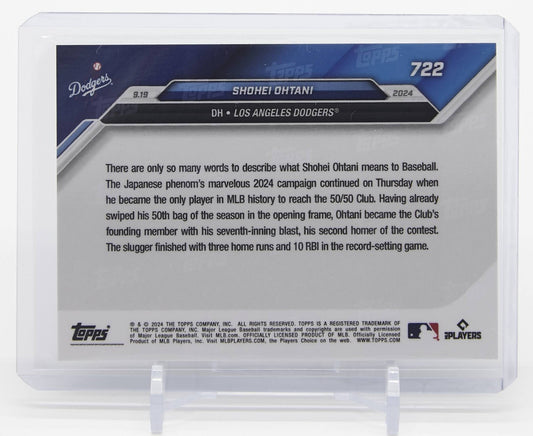 大谷翔平 「50/50」 2024 MLB Topps Now カード #722 Becomes 1st 50/50 Player In MLB History