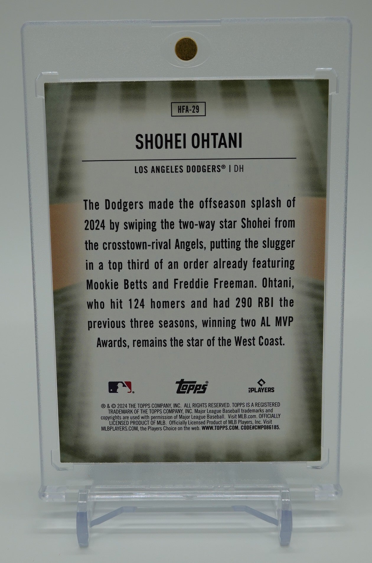 大谷翔平 大人気インサートカード 【希少SP】ドジャース 初年度HFA 2024 Topps Update Home Field Advantage SP #HFA-29 Shohei Ohtani
