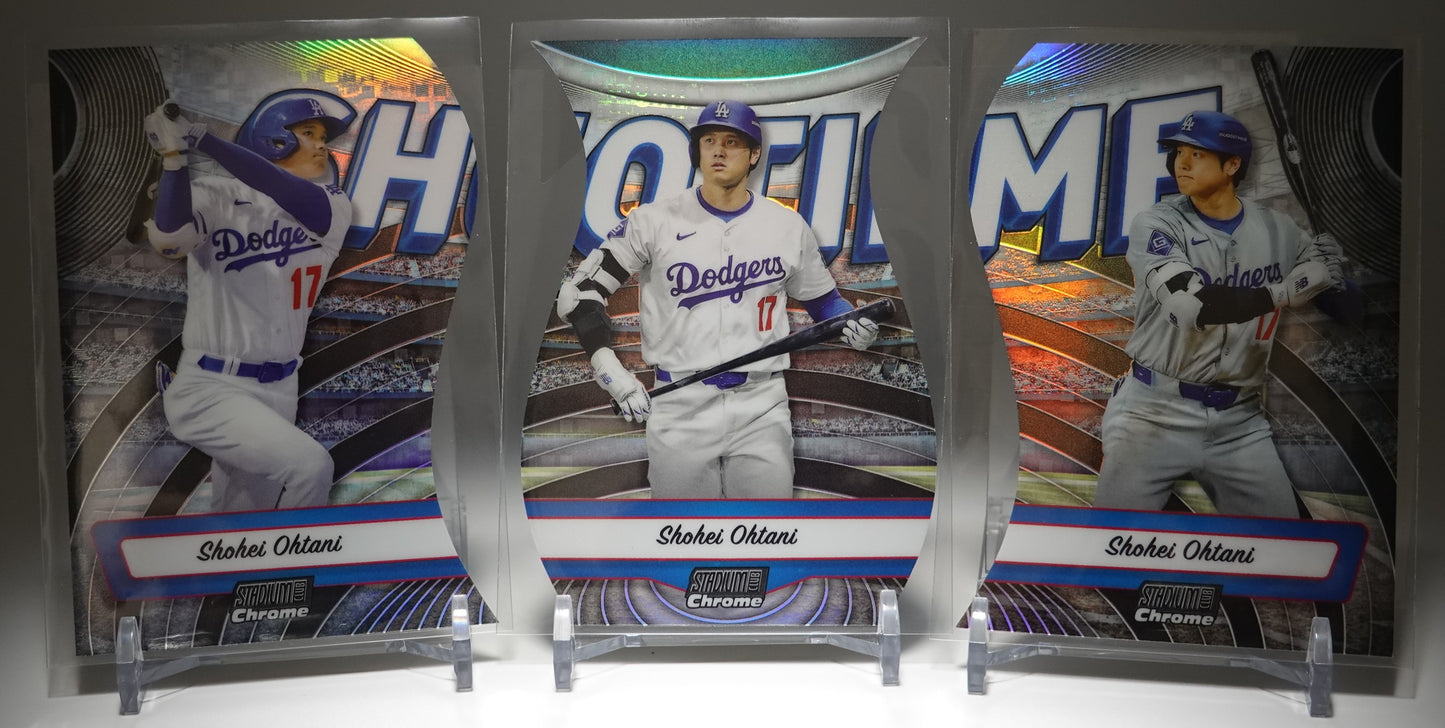 大谷翔平「Triumvirates Nickname」インサート「SHO TIME」3枚セット2024 Topps Stadium Club Triumvirates Nickname #TVN-1,#TVN-2,#TVN-3 Shohei Ohtani