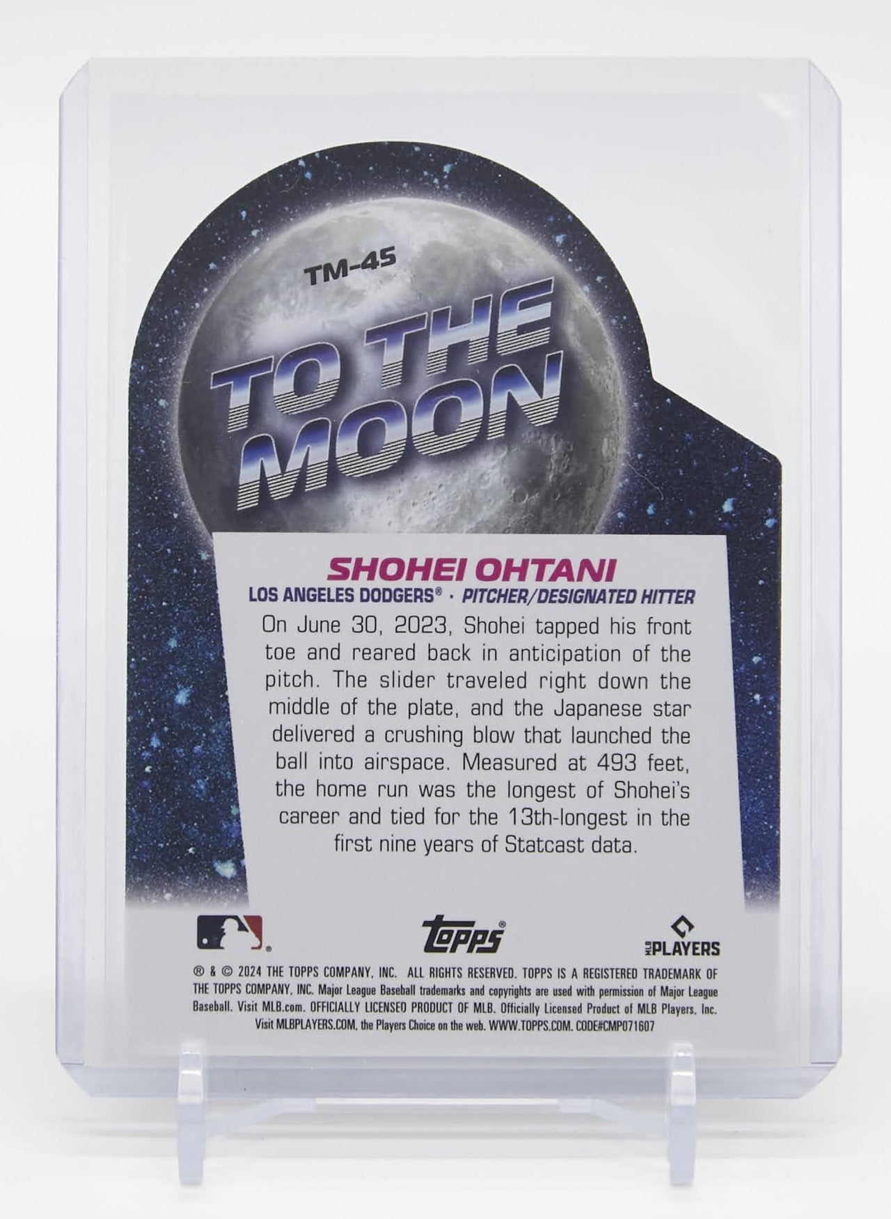 大谷翔平 ダイカット・インサート 2024 Topps Big League To the Moon #TM-45 Shohei Ohtani 493フィート超特大HR
