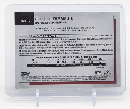 山本由伸 ルーキーカード 2024 Topps Bowman Chrome The National Sports Collectors Covention #MLB-10 Yoshinobu Yamamoto RC