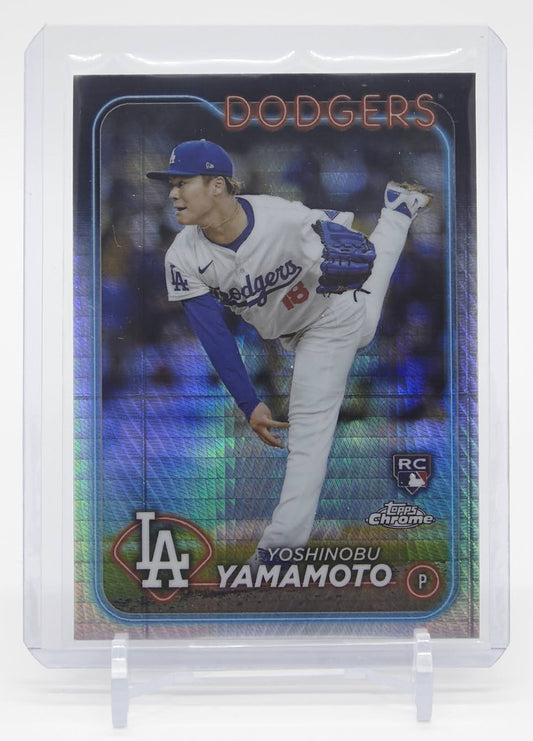 山本由伸 ルーキーカード 2024 Topps Chrome Prism Refractor #18 Yoshinobu Yamamoto RC