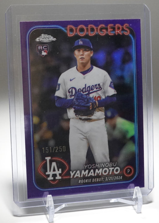 山本由伸 ルーキーカード 250枚限定 パープル・リフラクター 2024 Topps Chrome Update Purple Refractor #USC108 Yoshinobu Yamamoto RC #'d/250