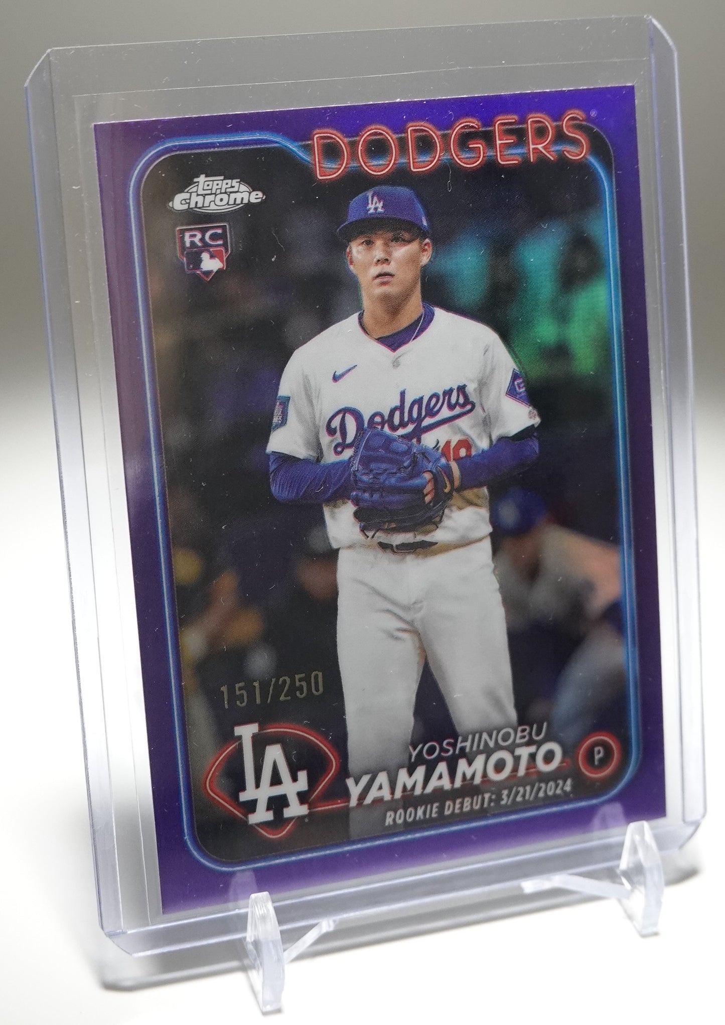 山本由伸 ルーキーカード 250枚限定 パープル・リフラクター 2024 Topps Chrome Update Purple Refractor #USC108 Yoshinobu Yamamoto RC #'d/250