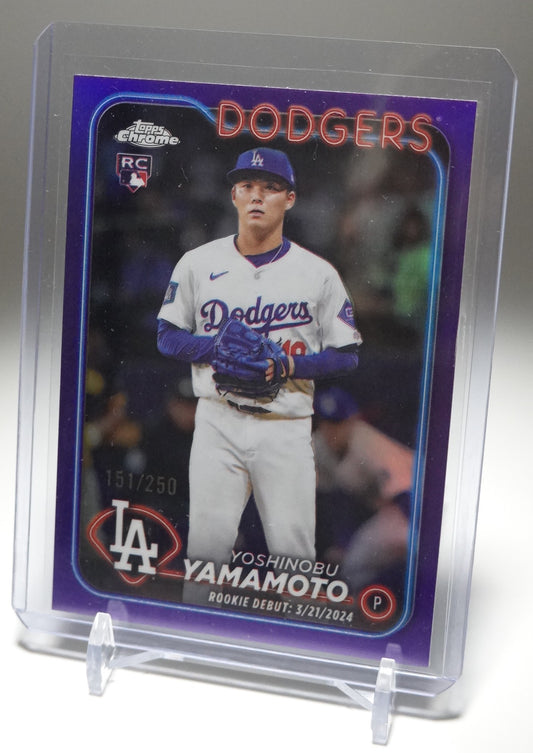 山本由伸 ルーキーカード 250枚限定 パープル・リフラクター 2024 Topps Chrome Update Purple Refractor #USC108 Yoshinobu Yamamoto RC #'d/250