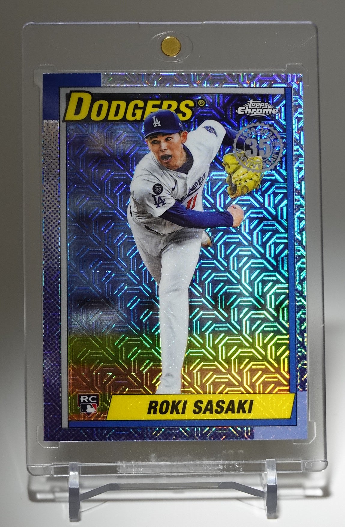 佐々木朗希 ルーキーカード Mojoリフラクター 1990 Topps 復刻デザイン 2025 Topps  Baseball Update Series Silver Pack 1990 Topps Chrome Mojo Refractor #U90C-40 Roki Sasaki RC