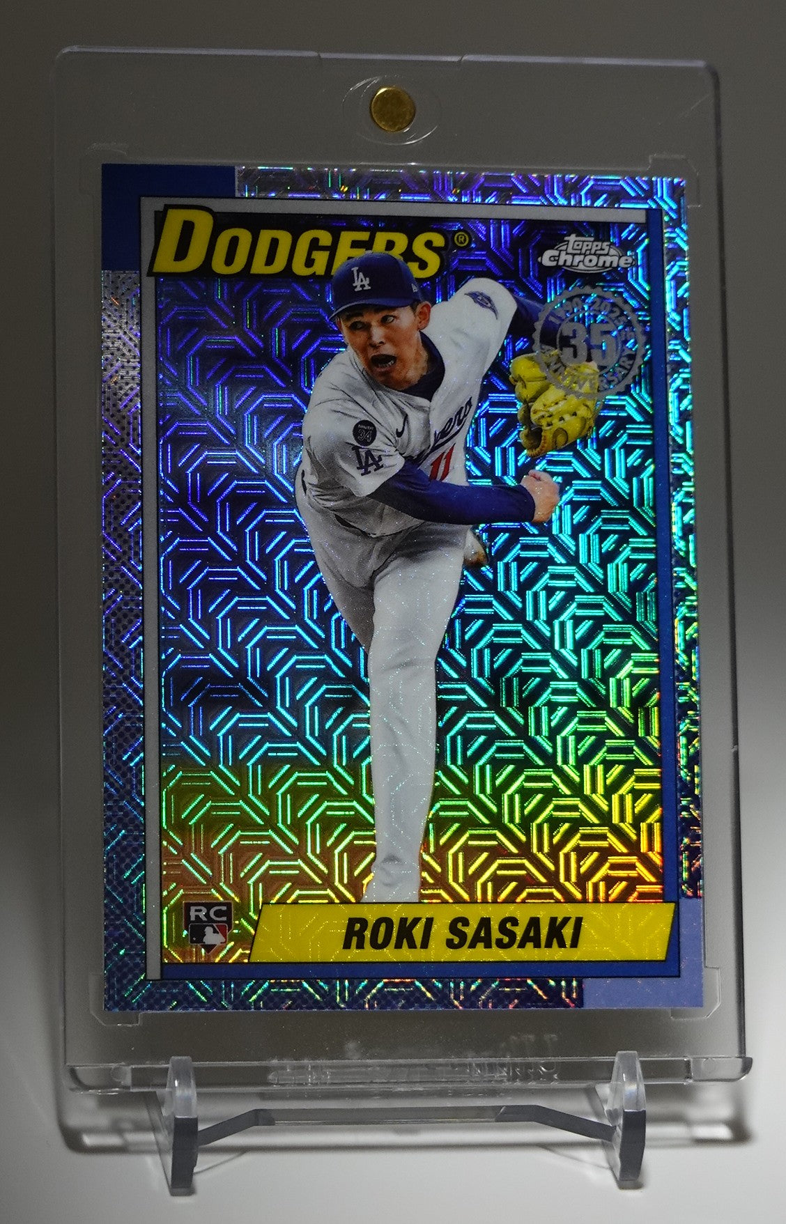 佐々木朗希 ルーキーカード Mojoリフラクター 1990 Topps 復刻デザイン 2025 Topps  Baseball Update Series Silver Pack 1990 Topps Chrome Mojo Refractor #U90C-40 Roki Sasaki RC