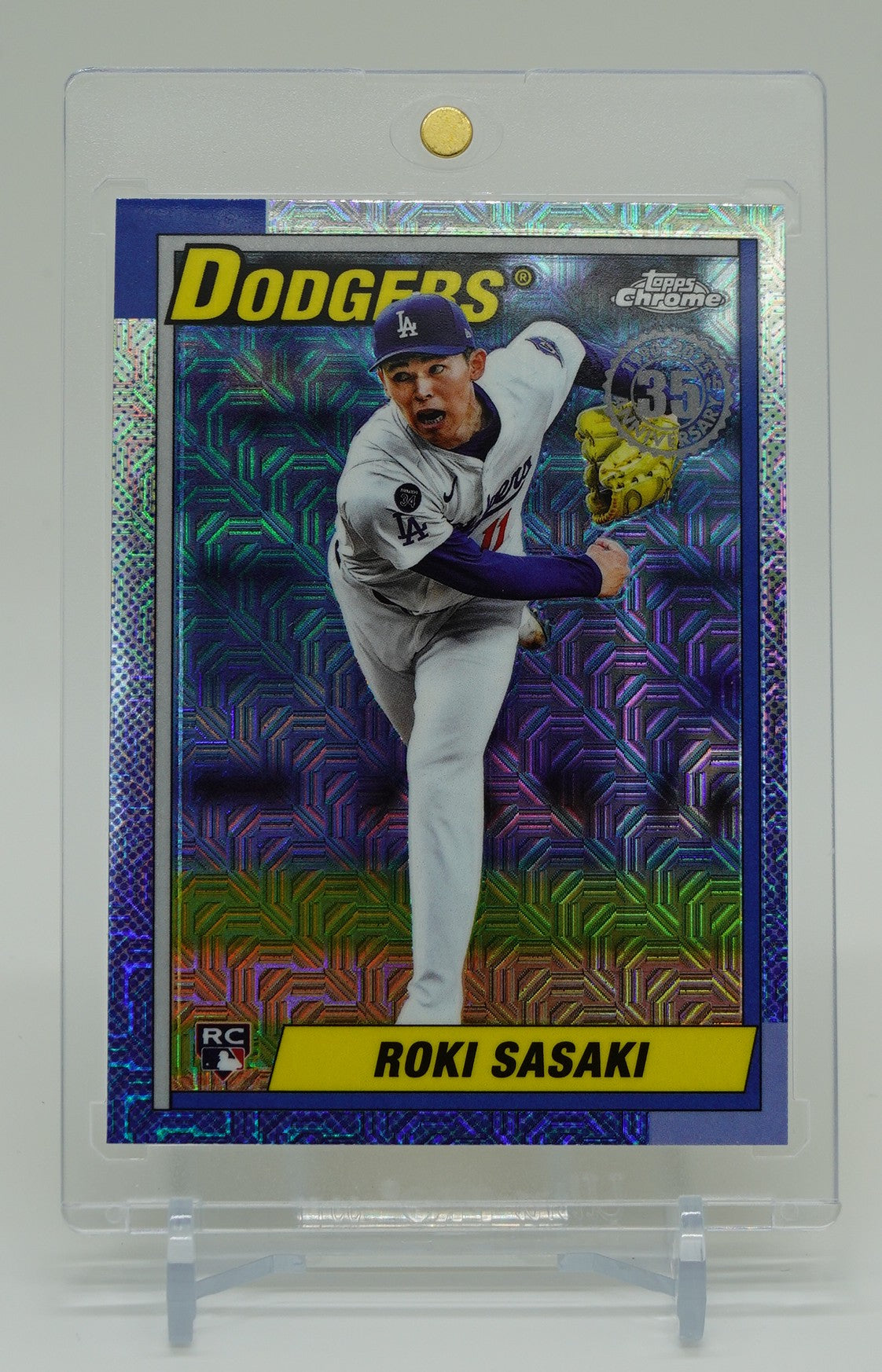 佐々木朗希 ルーキーカード Mojoリフラクター 1990 Topps 復刻デザイン 2025 Topps  Baseball Update Series Silver Pack 1990 Topps Chrome Mojo Refractor #U90C-40 Roki Sasaki RC