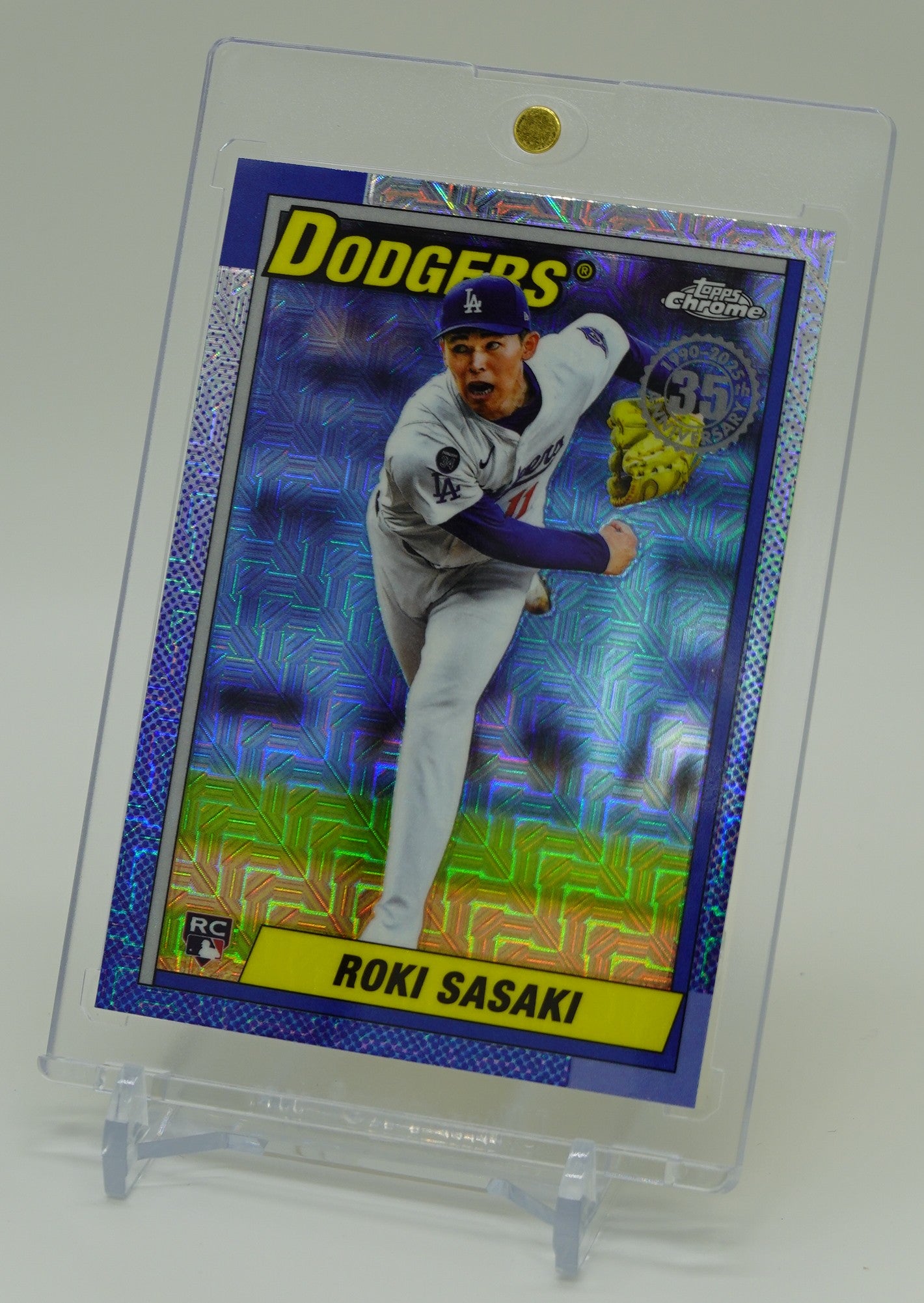 佐々木朗希 ルーキーカード Mojoリフラクター 1990 Topps 復刻デザイン 2025 Topps  Baseball Update Series Silver Pack 1990 Topps Chrome Mojo Refractor #U90C-40 Roki Sasaki RC