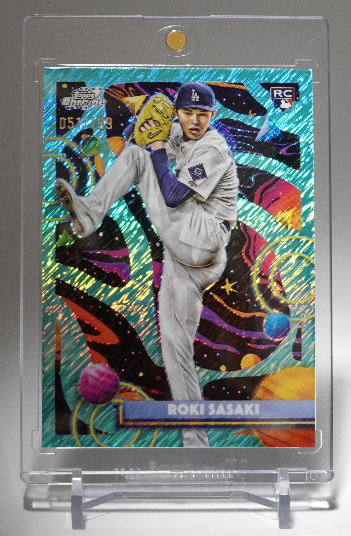 佐々木朗希 ルーキーカード 199枚限定 アクア・イクイノックス・リフラクター 2025 Topps Cosmic Chrome Aqua Equinox Refractor #68 Roki Sasaki RC #'d /199