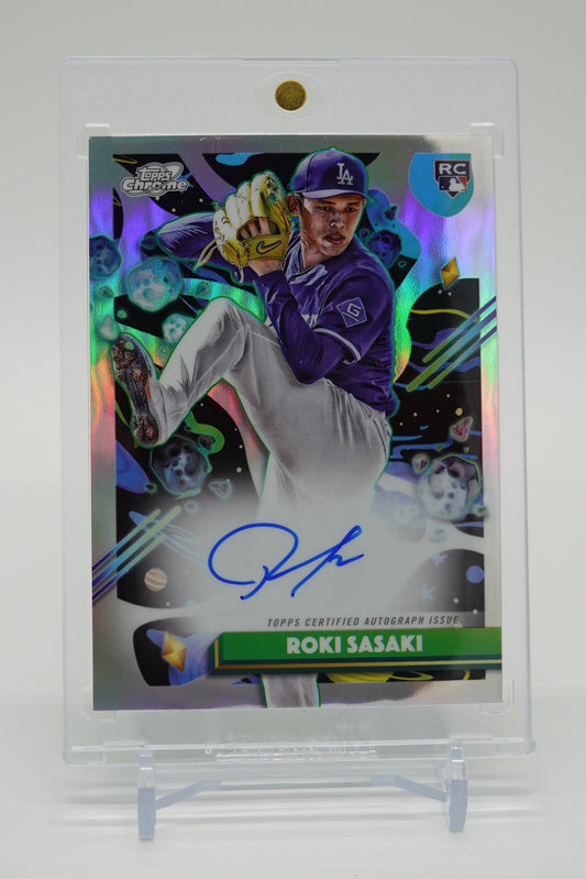 佐々木朗希 On-Card Auto ルーキーオートカード 2025 Topps Cosmic Chrome Cosmic Chrome Autograph Variation Card #CCA-RS Roki Sasaki RC AUTO